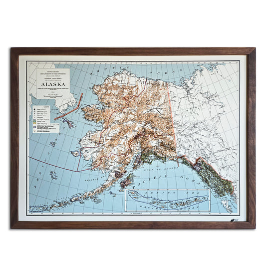Alaska 1942 3D Raised Relief Map