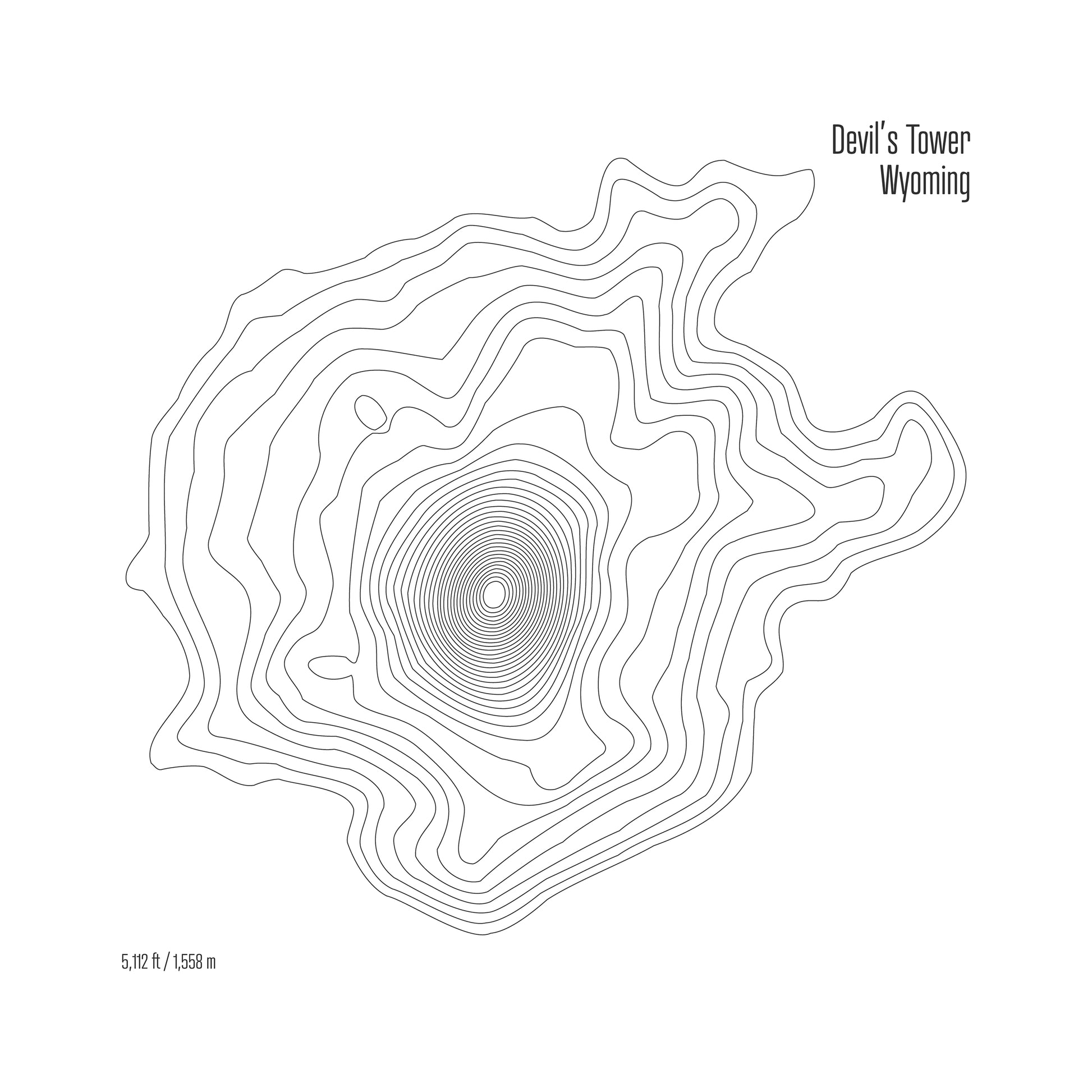 Devil's Tower Topo Map