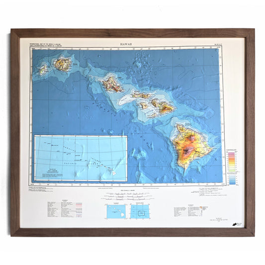 Hawaii Islands 1971 3D Raised Relief Map
