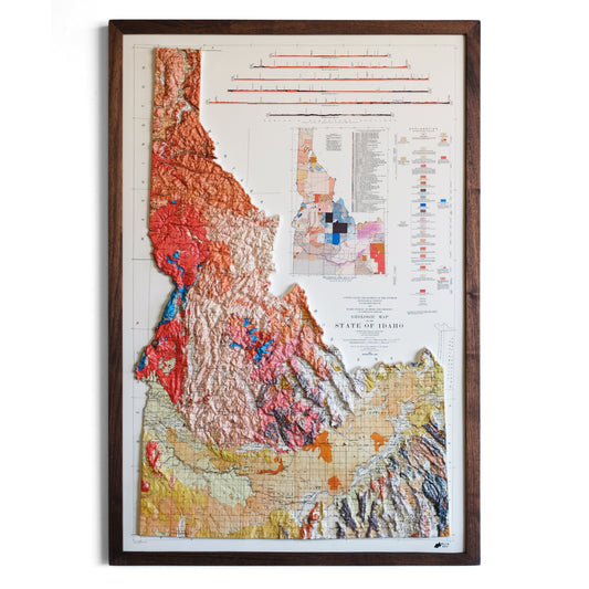 Idaho 1959 3D Raised Relief Map