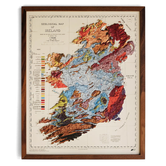 Ireland 1962 3D Raised Relief Map