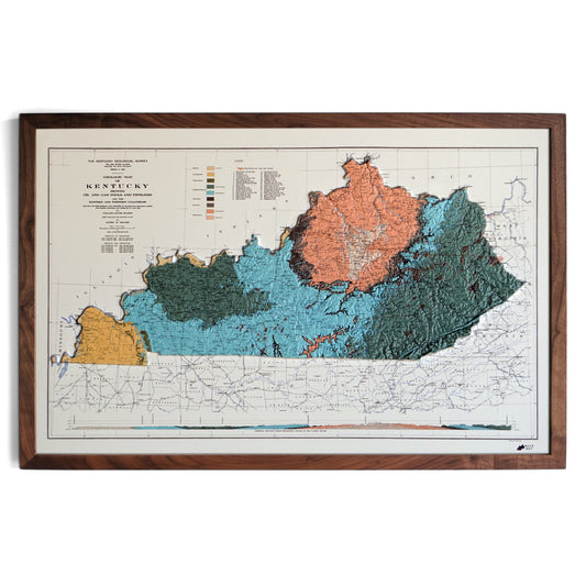 Kentucky 1920 3D Raised Relief Map