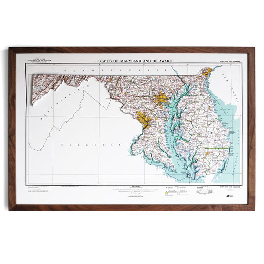 Maryland 1973 3D Raised Relief Map