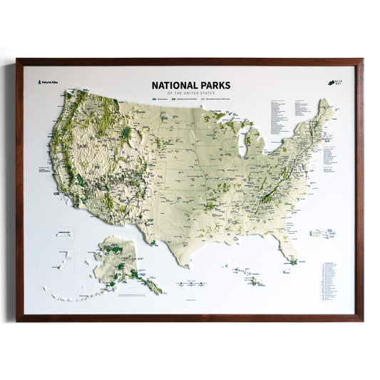 USA National Parks 3D Raised Relief Map