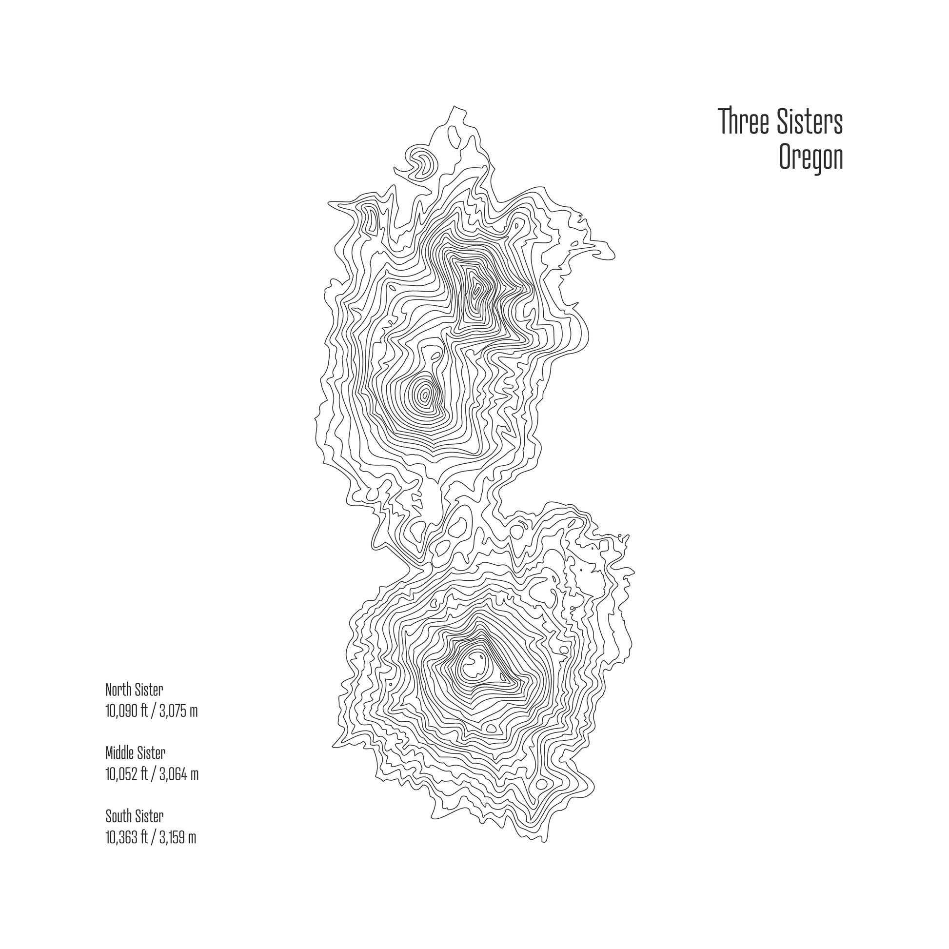 Three Sisters Topo Map