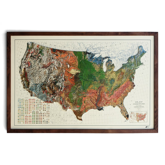 USA 1931 3D Raised Relief Map