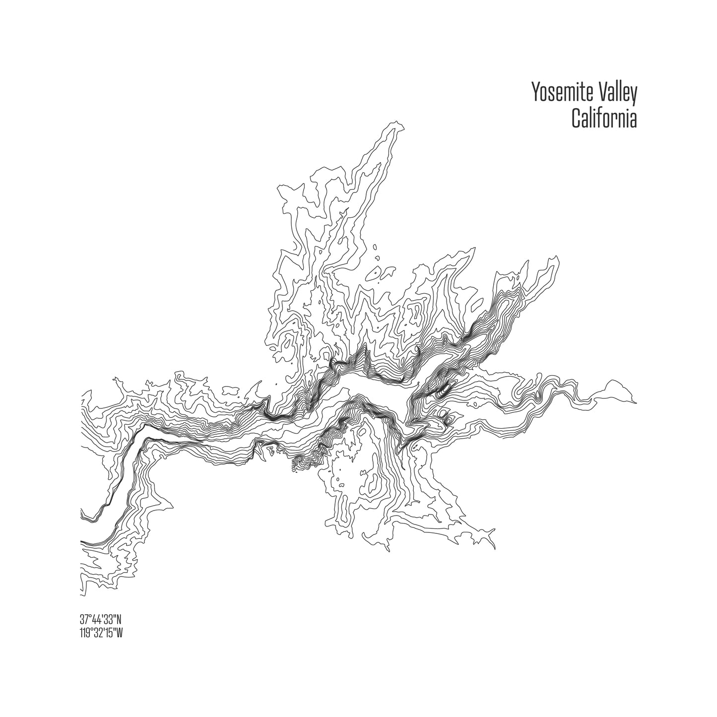 Yosemite Valley Topo Map